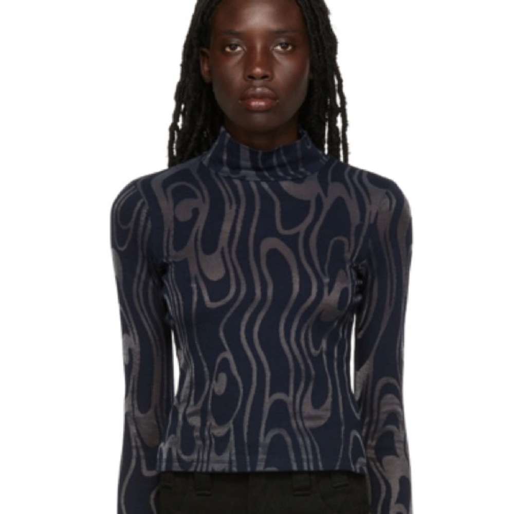 Eckhaus Latta Wave Shrunken Mockneck